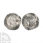 Charles I - Tower - Shilling 1641-1643 A.D. Group F, 6th Briot's bust. Obv: profile bust with XII behind and CAROLVS D G MAG BRI FRA ET HIB REX legend...