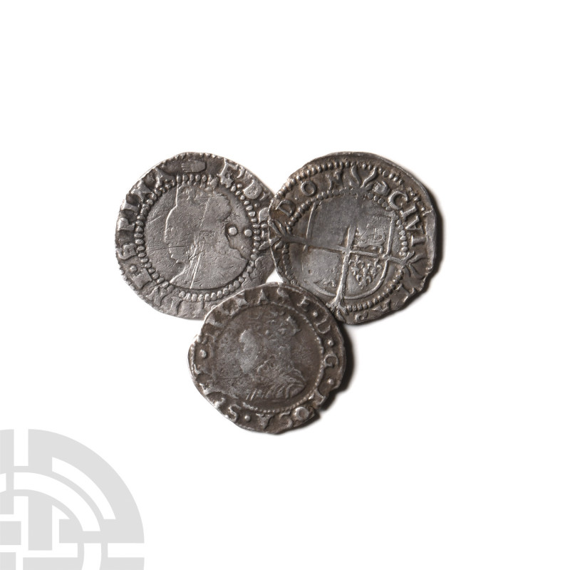 Elizabeth I - Halfgroats and Penny [3] 1560-1592 A.D. Group comprising: halfgroa...