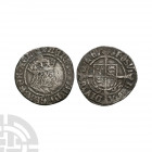 Henry VII - Profile Halfgroat 1504-1509 A.D. Obv: profile bust with HENRIC VII DI GRA REX AGL legend with 'rose' mintmark. Rev: long cross over arms w...
