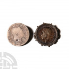 George III and George V - Halfcrown and Florin Brooches [2] Coins dated 1817 and 1914 A.D. George III, halfcrown, 1817, with brooch pin to reverse; Ge...