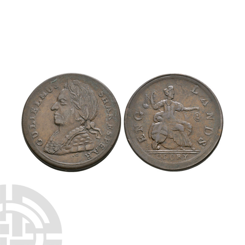 18th Century - Shakespeare - Evasion Halfpenny 18th century A.D. Obv: profile bu...