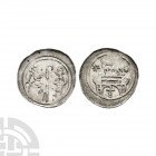 Germany - Abbey of Selz - Agnus Dei Pfennig 12th century A.D. Obv: abbot facing right holding crozier with figure facing left before. Rev: arch surmou...