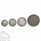 South Africa - Republic - 1d, 3d, 6d and Shilling [4] Dated 1892-1898 A.D. Group comprising: penny, 1898; threepence, 1892; sixpence, 1892 and shillin...