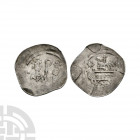Germany - Abbey of Selz - Agnus Dei Pfennig 12th century A.D. Obv: abbot facing right holding crozier with figure facing left before. Rev: arch surmou...