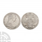 Austria - '1780' -Restrike AR Thaler Struck 20th century A.D. Obv: profile bust with S F below and M THERESIA D G R IMP HU BO REG legend. Rev: double-...