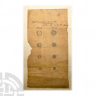 India States - Baroda - 1887 - Original Design Drawing Dated 4 March 1887 A.D. A unique drawing on tracing paper for the portrait milled issue coins s...