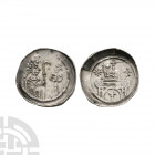 Germany - Abbey of Selz - Agnus Dei Pfennig 12th century A.D. Obv: abbot facing right holding crozier with figure facing left before. Rev: arch surmou...