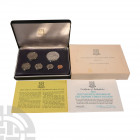 British Virgin Islands - 1973 - FM Cased Proof Set [6] Dated 1973 A.D. Set comprising 1, 5, 10, 25 and 50 cents with silver 1 dollar; in Franklin Mint...