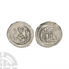 Germany - Abbey of Selz - Two Angels Pfennig 12th century A.D. Obv: bust of abbot facing holding crozier. Rev: two angels with double cross between. S...