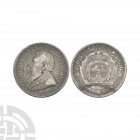 South Africa - Republic - 1896 - 2 1/2 Shillings Dated 1896 A.D. Obv: profile bust with ZUID AFRIKAANSCHE REPUBLIEK legend. Rev: arms with 2½ SHILLING...