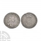 France - 1716 W - Overstruck 12 Sols (1/10 Ecu) Dated 1716 A.D. Overstruck on Louis XIV issue, Lille mint. Obv: profile bust with LUD XV D G FR ET NAV...