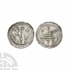 Germany - Abbey of Selz - Agnus Dei Pfennig 12th century A.D. Obv: abbot facing right holding crozier with figure facing left before. Rev: arch surmou...
