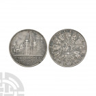 Austria - 1957 - Mariazell 25 Schillings Dated 1957 A.D. Silver. Obv: building facade with MARIAZELL / 1157-1957 in two lines in exergue. Rev: 25 in c...