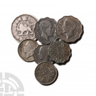 Iraq/Iran - Mixed Issues [7] 20th century A.D. Group comprising: mixed issues, types and dates. 37.48 grams total. . Acquired Canterbury Auctions. Pro...