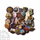 Bowling - Enamelled Badges Group [33] 20th century A.D. Group comprising: variety of all different enamelled badges for British bowling clubs; with a ...