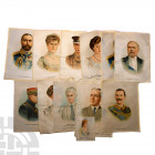 World War I National Leaders - Godfrey Phillips BDV Large Silks [12] 20th century A.D. Part set of large silks depicting military leaders of WWI; most...
