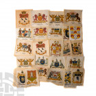 English City and Town Arms - Godfrey Phillips BDV Small Silks [33] 20th century A.D. Part set of small silks depicting British City and other Corporat...