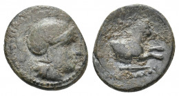 KINGS OF THRACE (Macedonian). Lysimacheia. Lysimachos (305-281 BC). Ae. 2.46 g. 15.50 mm.
