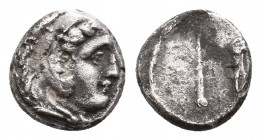 KINGS OF MACEDON. Alexander III ‘the Great’. (336-323 BC). AR Obol. 0.73 g. 8.50 mm.