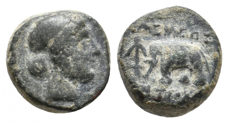 SELEUKID KINGDOM. Antiochos III Megas (222-187 BC). Ae. 2.50 g. 11.50 mm.