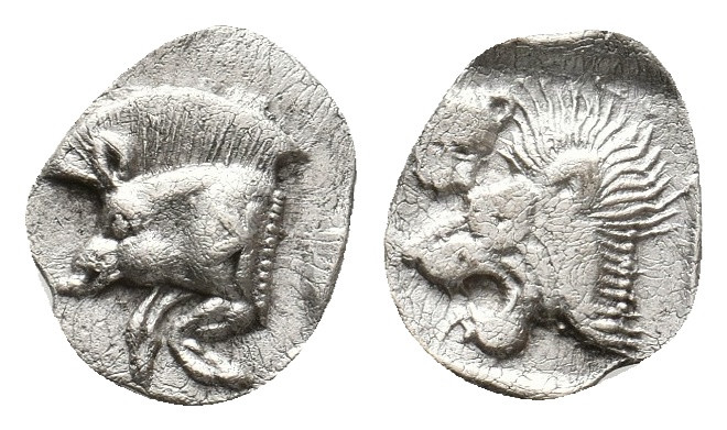 MYSIA. Kyzikos. (450-400 BC). AR Hemiobol. 0.41 g. 10 mm.