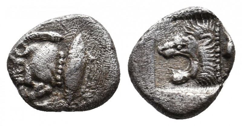 MYSIA. Kyzikos. (Circa 450-400 BC). AR Obol. 1.13 g. 11.10 mm.