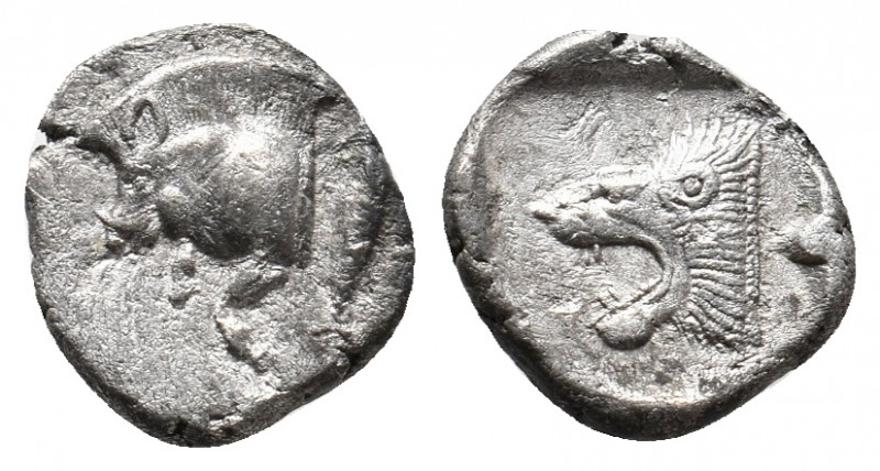 MYSIA. Kyzikos. (450-400 BC). AR Obol. 1.24 g. 11.50 mm.