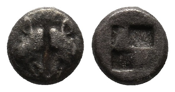 LESBOS. Uncertain mint. (Circa 500-450 BC). Billon Hemiobol. 0.59 g. 7.30 mm.