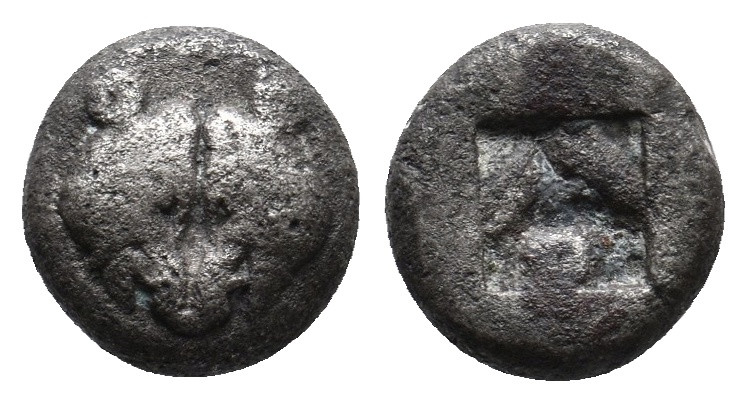 LESBOS. Uncertain mint. (Circa 500-450 BC). Billon Obol. 1.36 g. 10 mm.