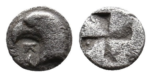 AEOLIS. Kyme. (Circa 480-450 BC). AR Hemiobol. 0.46 g. 7.40 mm.