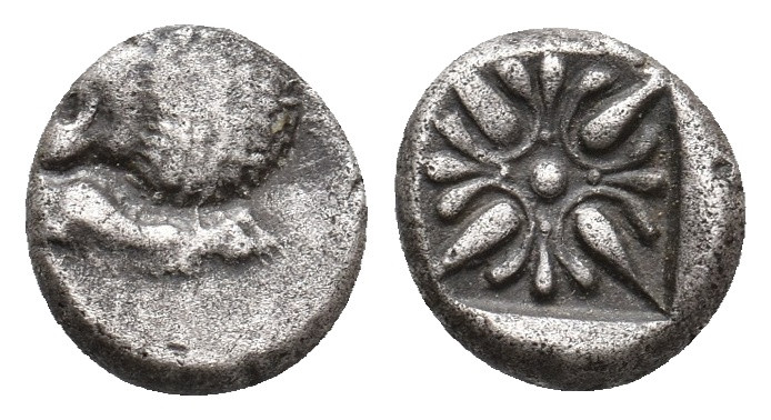 IONIA. Miletos. (Late 6th-early 5th centuries BC). AR Obol or Hemihekte. 1.14 g....