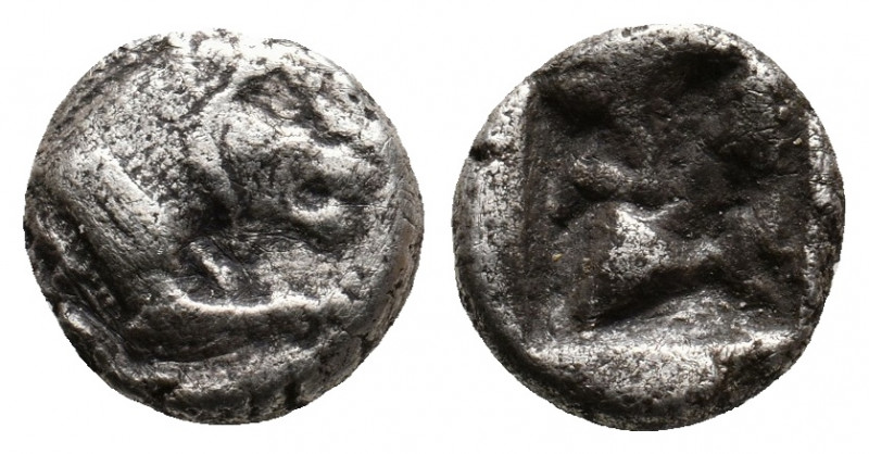 CARIA. Uncertain. (Late 6th-early 5th centuries). AR Diobol. 1.73 g. 11 mm.