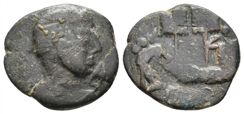 MESOPOTAMIA, Rhesaena. Elagabalus, 218-222 AD. AE. 5.14 g. 21.60 mm.