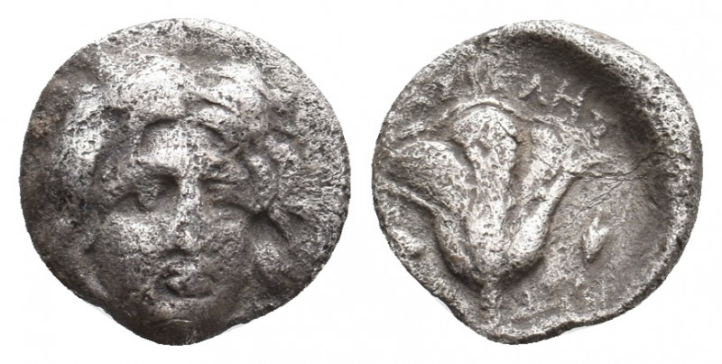 CARIA. Rhodes. (Circa 4th-3rd centuries BC). AR Hemidrachm. 1.32 g. 11.30 mm.