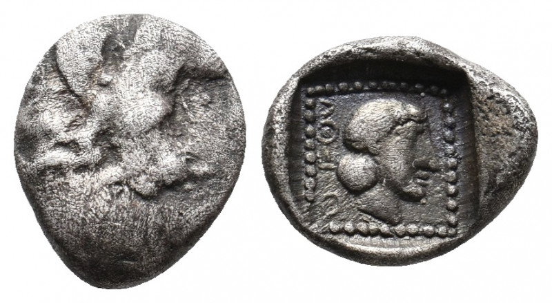 DYNASTS OF LYKIA. Uvug . (Circa 450-400 BC). AR Diobol. 1.40 g. 12.90 mm.