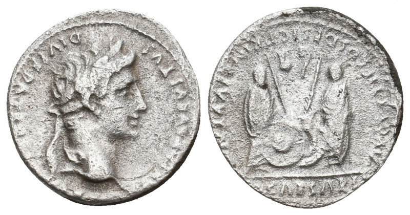 AUGUSTUS, 27 BC-AD 14. AR, Denarius. Lugdunum. 2.75 g. 18.80 mm.