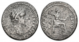 TIBERIUS, 14-37 AD. AR, Denarius. Lugdunum. "Tribute Penny" type. 3.50 g. 18.60 mm.
