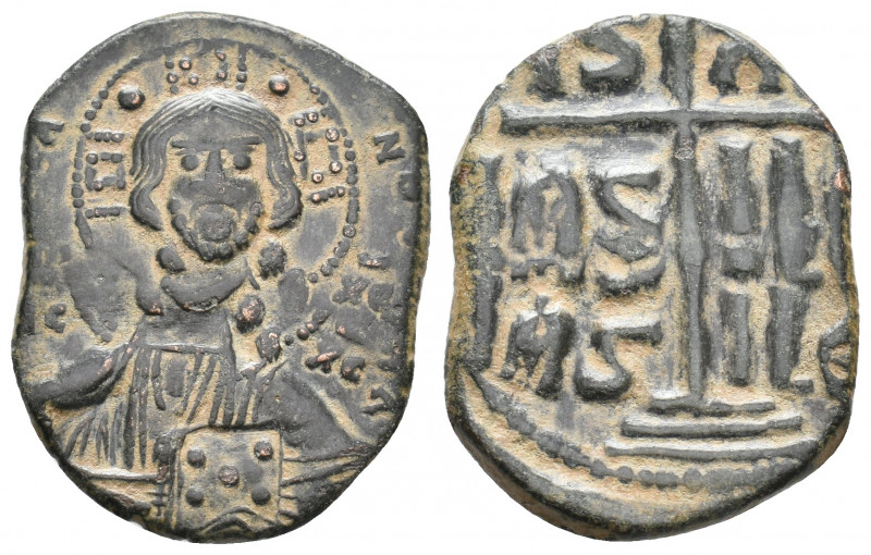 Anonymous Folles. Class B. Attributed to ROMANUS III, 1028-1034 AD. AE, Follis. ...