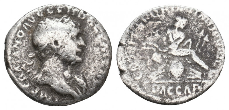TRAJAN, 98-117 AD. AR, Denarius. Rome. 2.37 g. 17.80 mm.