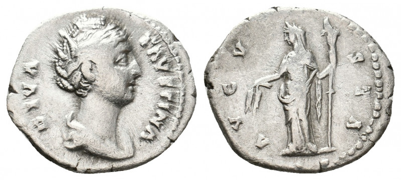 DIVA FAUSTINA I, Died 140/1 AD. AR, Denarius. Rome. 2.91 g. 19.20 mm.