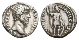 LUCIUS VERUS, 161-169 AD. AR, Denarius. Rome. 3.27 g. 17 mm.