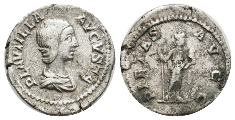 PLAUTILLA Augusta, 202-205 AD. AR, Denarius. Rome. 2.99 g. 18.50 mm.