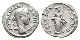 SEVERUS ALEXANDER, 222-235 AD. AR, Denarius. Rome. 3.76 g. 19.60 mm.