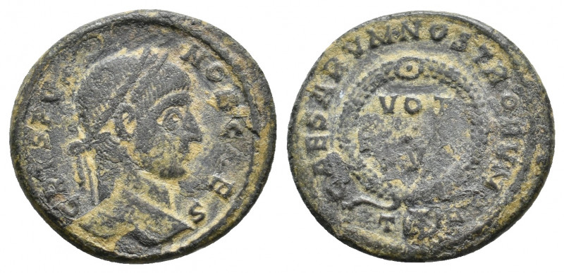 CRISPUS Caesar, 316-326 AD. Follis. Thessalonica. 2.66 g. 19 mm.