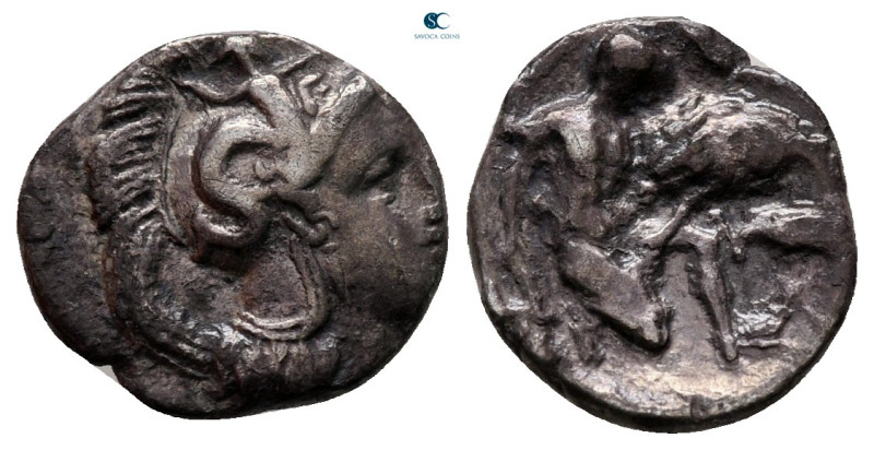 Lucania. Herakleia circa 420-390 BC. 
Diobol AR

13 mm, 1,24 g



very fi...