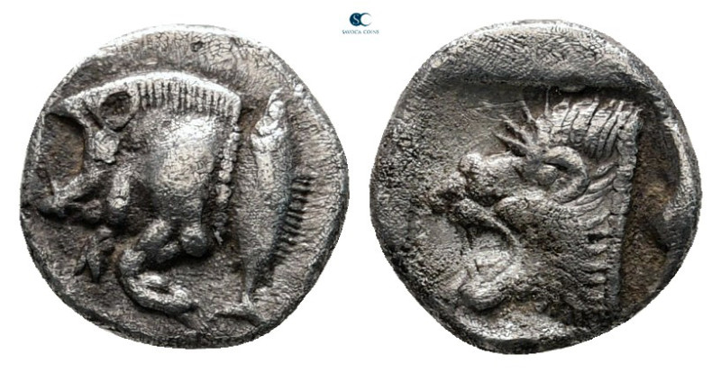 Mysia. Kyzikos circa 525-475 BC. 
Obol AR

8 mm, 0,51 g



very fine