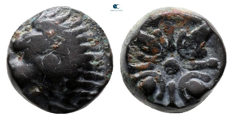 Satraps of Caria. Halikarnassos. Hekatomnos 392-377 BC. 
Bronze Æ

8 mm, 1,19...