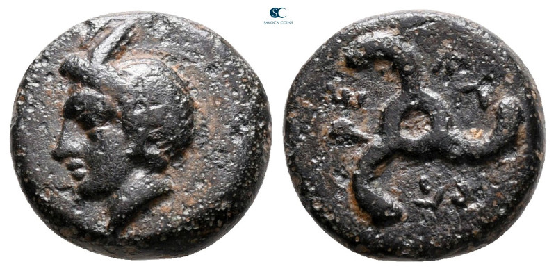 Dynasts of Lycia. Perikles 380-360 BC. 
Bronze Æ

13 mm, 2,48 g



very f...