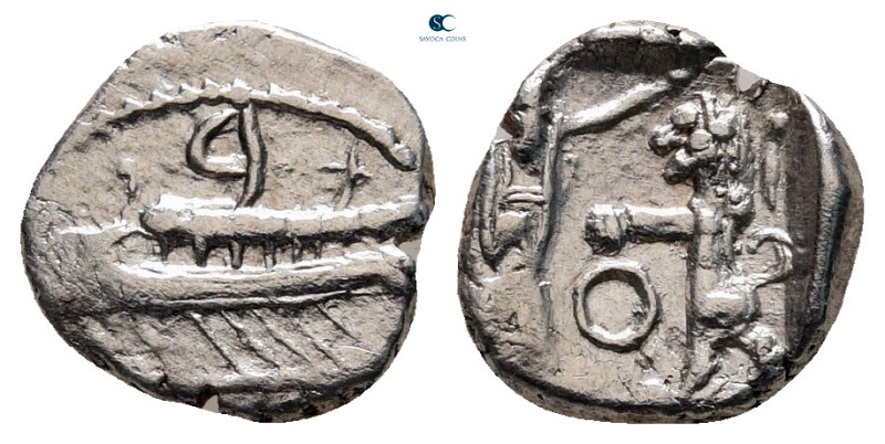 Phoenicia. Sidon. Time of Baalshallim II 401-366 BC. 
1/16 Shekel AR

10 mm, ...