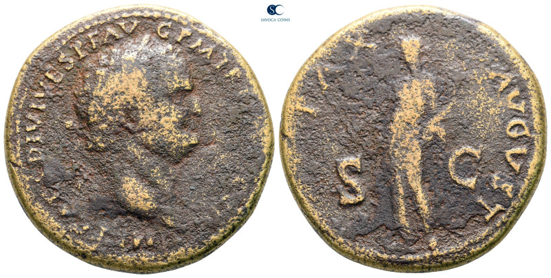 Titus AD 79-81. uncertain mint in Thrace
Sestertius Æ

35 mm, 23,18 g



...